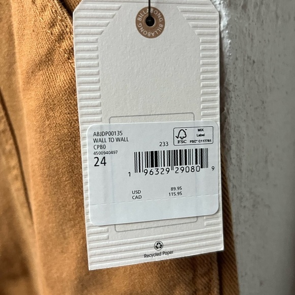 Billabong Brown Cargo Pants with Utility Design - Picture 3 of 6